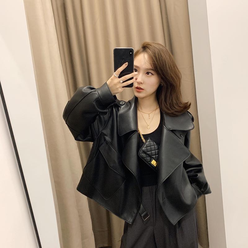 Popular Windproof Trendy Women' Leather Jacket Long Sleeve Outwear Essential Jacket Women Ladies Casual Loose Soft Short, Black
Popular Windproof Trendy Women' Leather Jacket Long Sleeve Outwear Essential Jacket Women Ladies Casual Loose Soft Short, Black