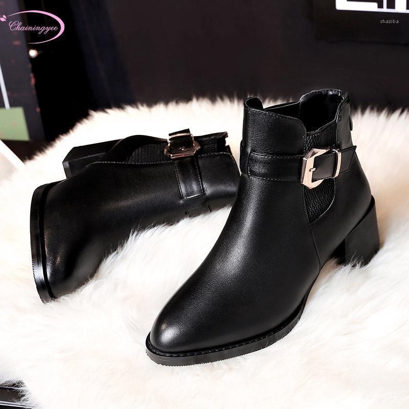 European street style real leather autumn ankle boots belt buckle elastic belt black middle heel thick women's motorcycle boots1
European street style real leather autumn ankle boots belt buckle elastic belt black middle heel thick women's motorcycle boots1