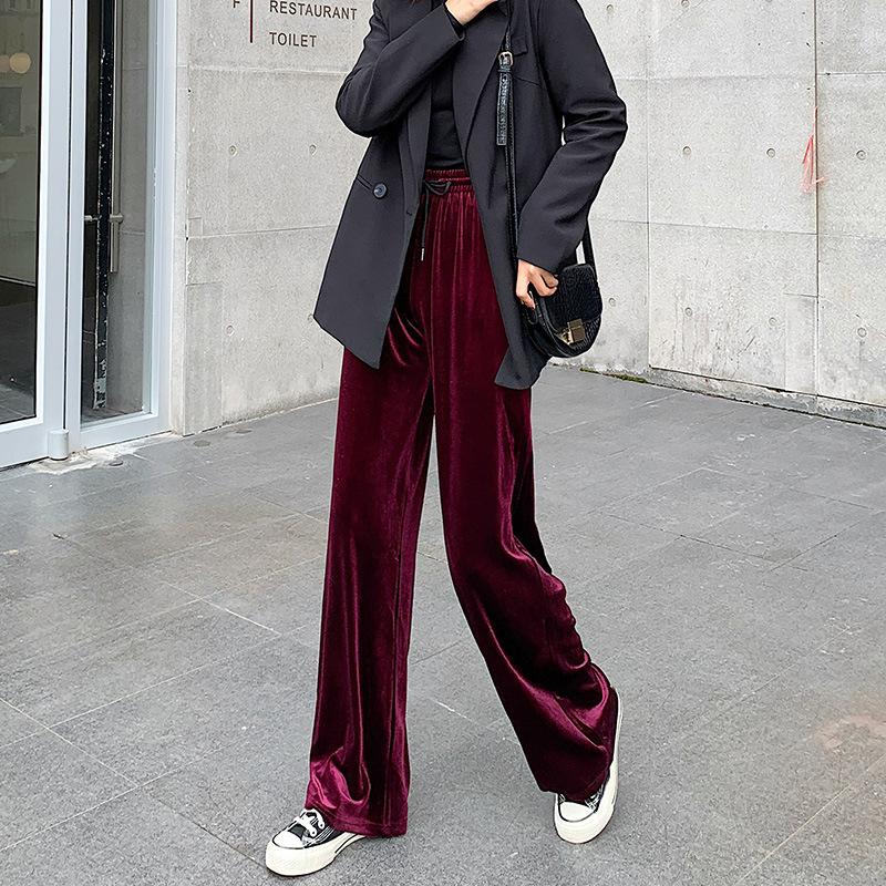 Fashion Velour Wide Leg Pants for Women Autumn Winter Casual High Waist Solid Long Loose Straight Trousers Femme Korean Pants, Peacock blue
Fashion Velour Wide Leg Pants for Women Autumn Winter Casual High Waist Solid Long Loose Straight Trousers Femme Korean Pants, Peacock blue