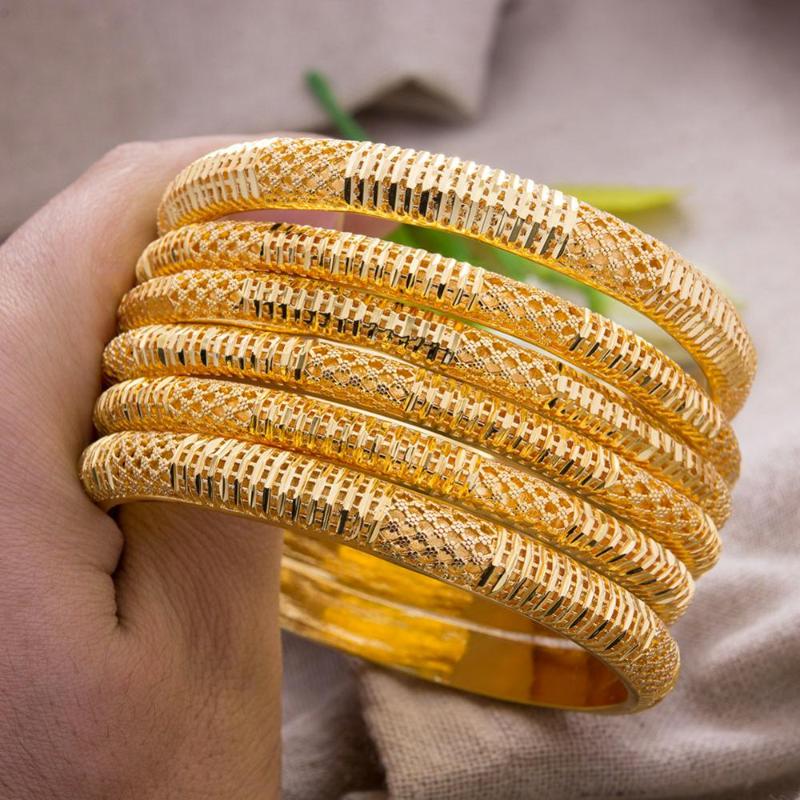 24K 6PCS/lot Gold Color Bangle&Bracelet For Women Bride Girls India Bangle Jewelry Dubai Middle east Bridal Weeding Gifts
24K 6PCS/lot Gold Color Bangle&Bracelet For Women Bride Girls India Bangle Jewelry Dubai Middle east Bridal Weeding Gifts