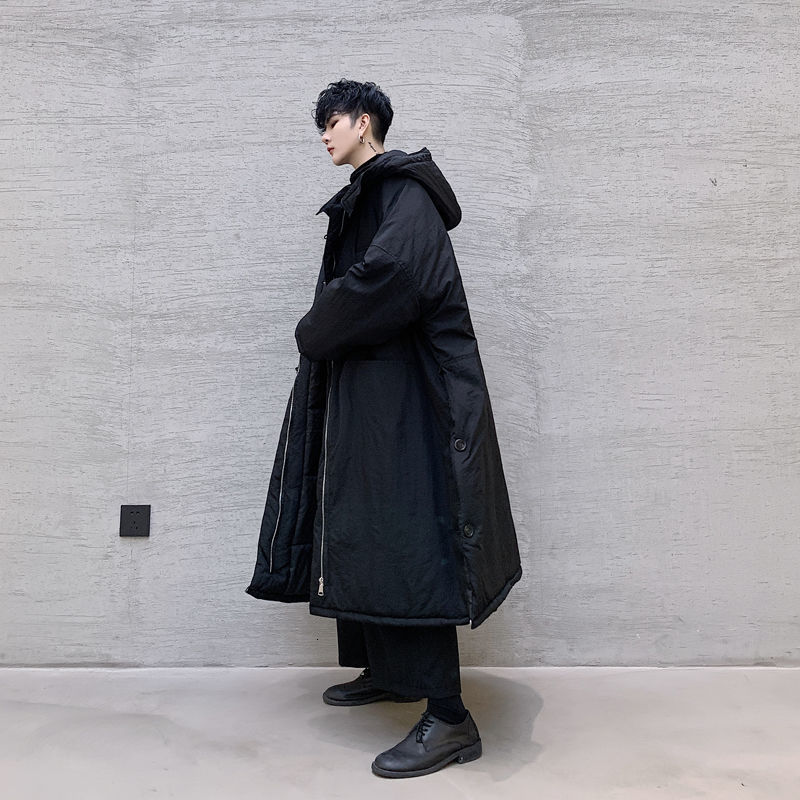 Hybskr Winter Men's Parka Casual Oversize Coat Men Thicken Zipper Hooded Korean Streetwear Coat Woman Fashion Clothing 201027