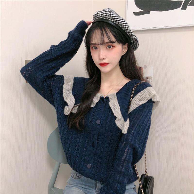 Heydress Knitted Cardigan Cashmere Sweater Women Sweet Kawaii Korean Cardigan Chic French Sweater Harajuku Women Clothing Autumn, Cardigan blue 
Heydress Knitted Cardigan Cashmere Sweater Women Sweet Kawaii Korean Cardigan Chic French Sweater Harajuku Women Clothing Autumn, Cardigan blue