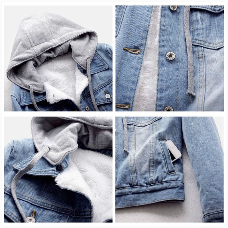 ZQLZ Plus Size S5XL Winter Jacket Women Thick Hooded Denim Coat Female Casual Short Parka Mujer Jean Jacket 201026
