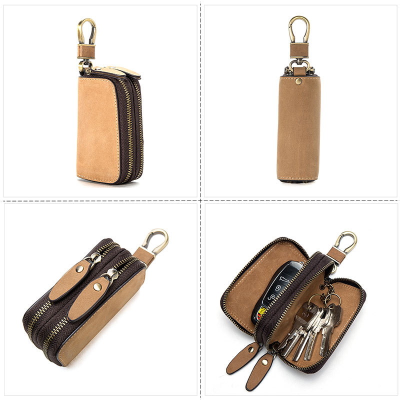 PU Leather Car Key Wallets Men Key Holder Housekeeper Keys Organizer Women Keychain Covers Zipper Key Case Bag Pouch Purse