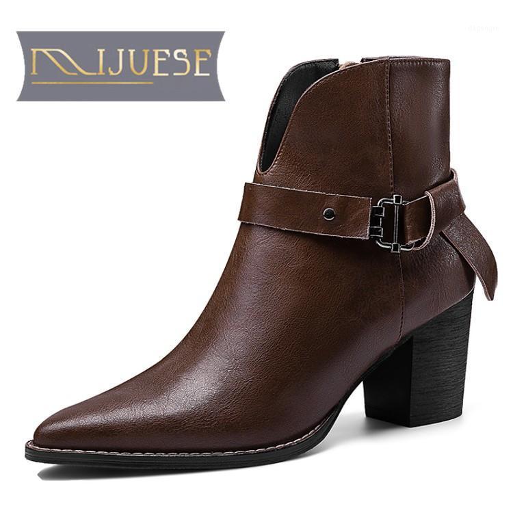 MLJUESE 2021 women Ankle boot Cow leather Winter short plush Pointed Toe Metal Decoration High heels female Western boot size 411, Brown
MLJUESE 2021 women Ankle boot Cow leather Winter short plush Pointed Toe Metal Decoration High heels female Western boot size 411, Brown