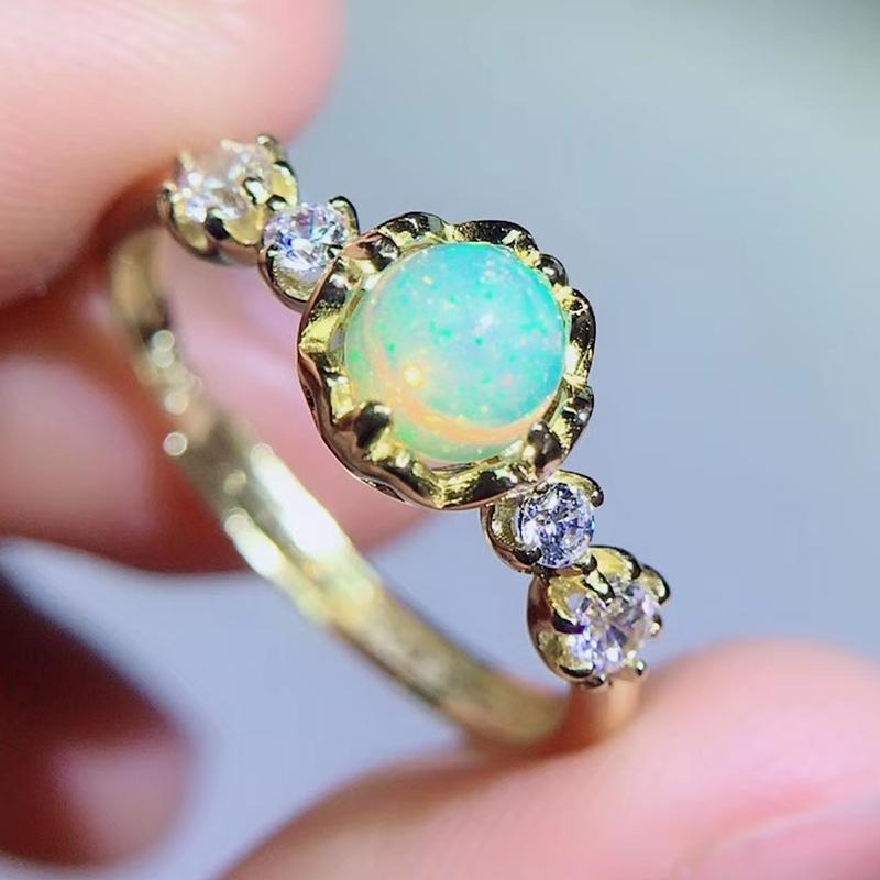 Cluster Rings Per Jewelry Natural Real White Opal Ring Round Style 5*5mm 0.35ct Gem 925 Sterling Silver Fine Q204224, Golden;silver
Cluster Rings Per Jewelry Natural Real White Opal Ring Round Style 5*5mm 0.35ct Gem 925 Sterling Silver Fine Q204224, Golden;silver