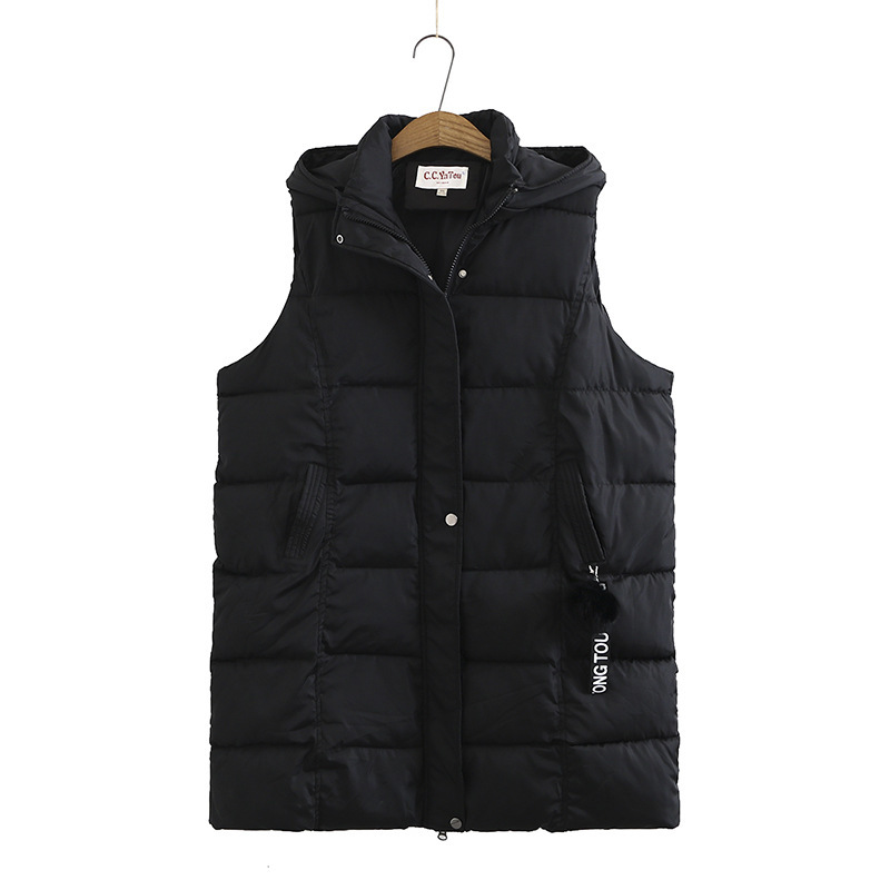 More Autumn-size 2020 New Fashion Sleeveless Jacket with Warm Hood Long Female Cotton Vest 9c28, Black
More Autumn-size 2020 New Fashion Sleeveless Jacket with Warm Hood Long Female Cotton Vest 9c28, Black