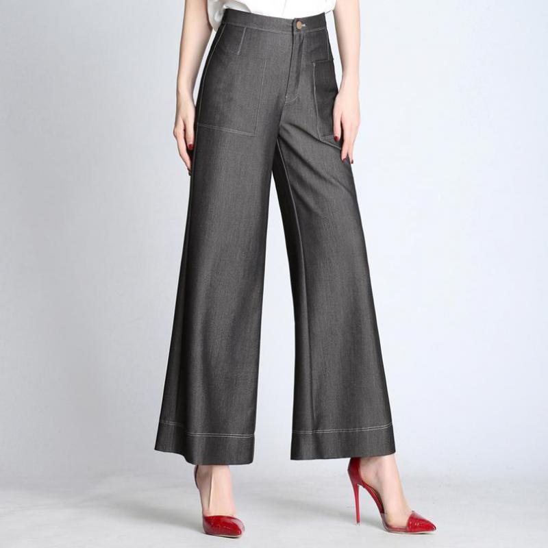 Summer Spring Casual Womens Wide Leg High Waisted Grey Black Loose Denim Trousers , Slim Ankle Length Jeans Pants For Woman, Blue
Summer Spring Casual Womens Wide Leg High Waisted Grey Black Loose Denim Trousers , Slim Ankle Length Jeans Pants For Woman, Blue