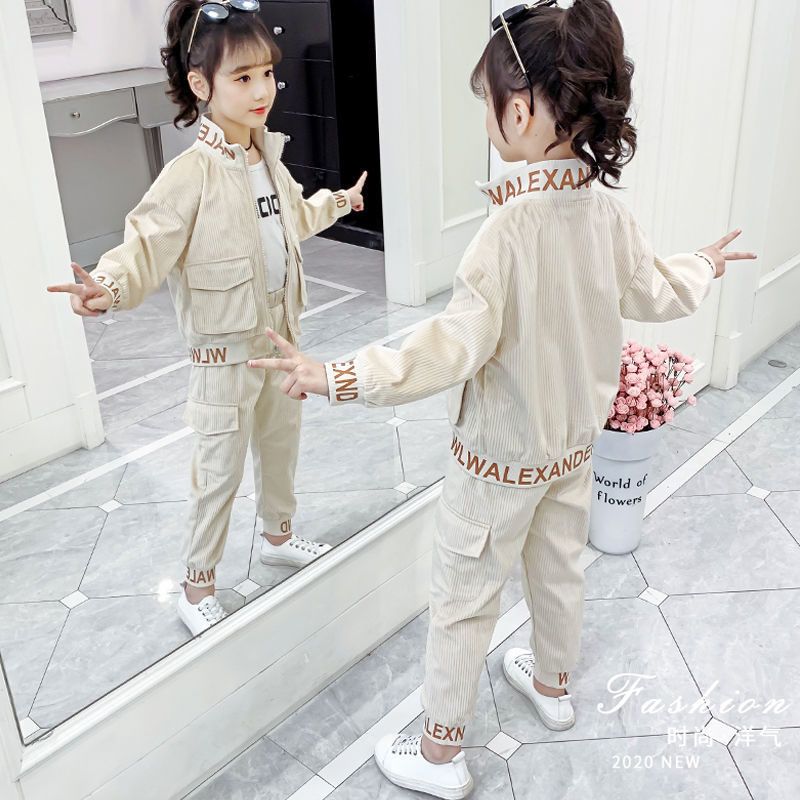 Toddler Girl Outfits Girls Clothing Set 4-14 T Children 2 Pcs Sets Autumn and Winter Jacket Coat Suits Kids Coat+ PantsX1019