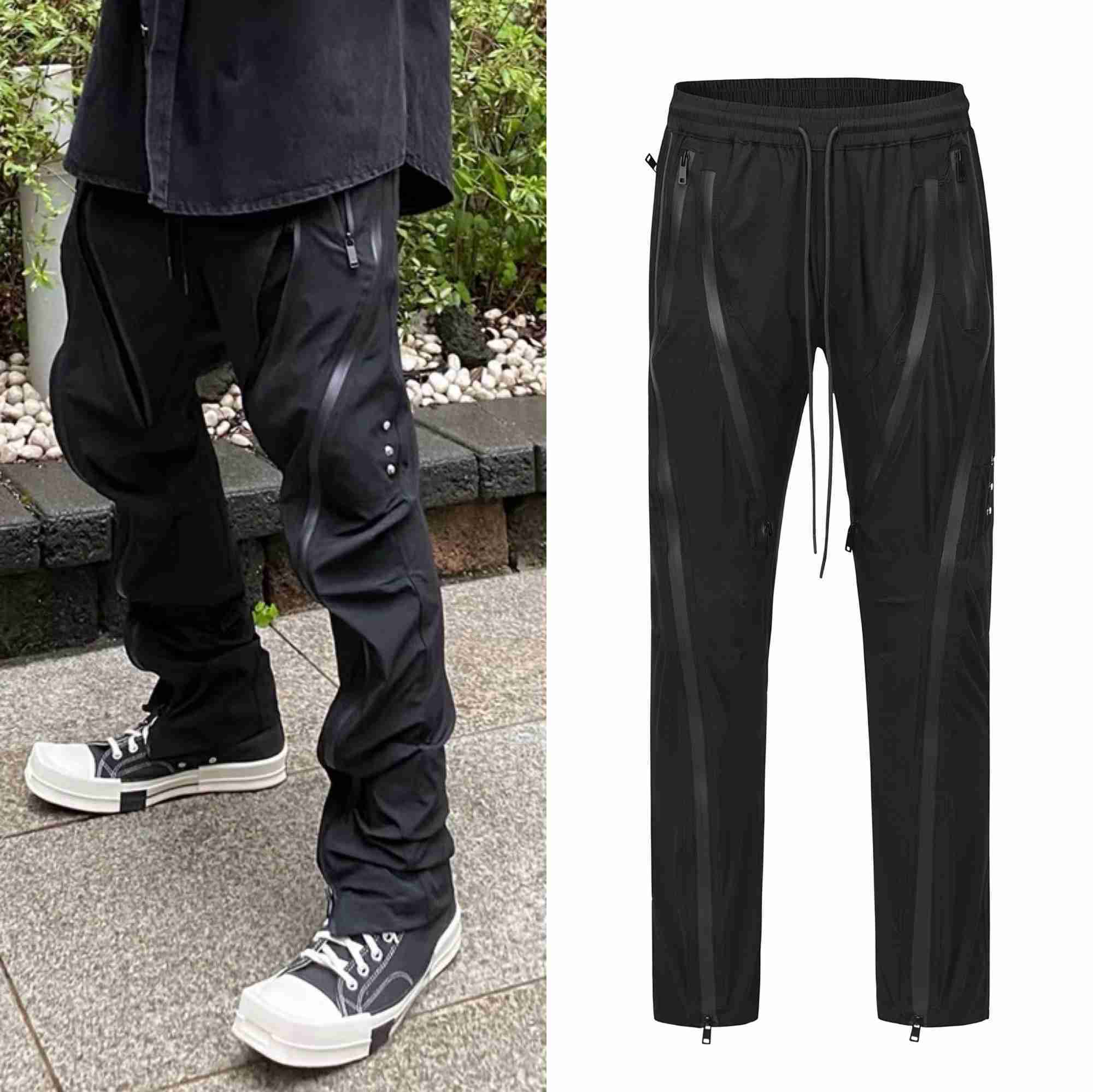 Men's Undermycar multi Zip Nylon Phan nylon glue pressing functional structure zipper vibe pants, Black
Men's Undermycar multi Zip Nylon Phan nylon glue pressing functional structure zipper vibe pants, Black