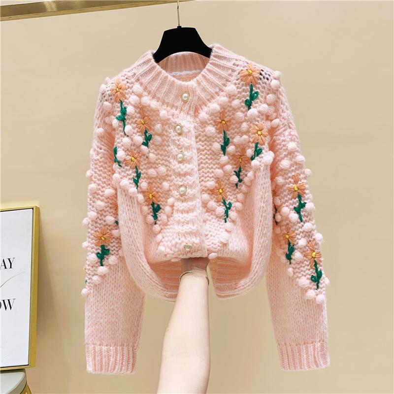 SuperAen Appliques Wool Ball Crochet Embroidery Knitted Cardigan Coat Women' Fall Winter 2020 New Loose Slim Sweater, Pink
SuperAen Appliques Wool Ball Crochet Embroidery Knitted Cardigan Coat Women' Fall Winter 2020 New Loose Slim Sweater, Pink