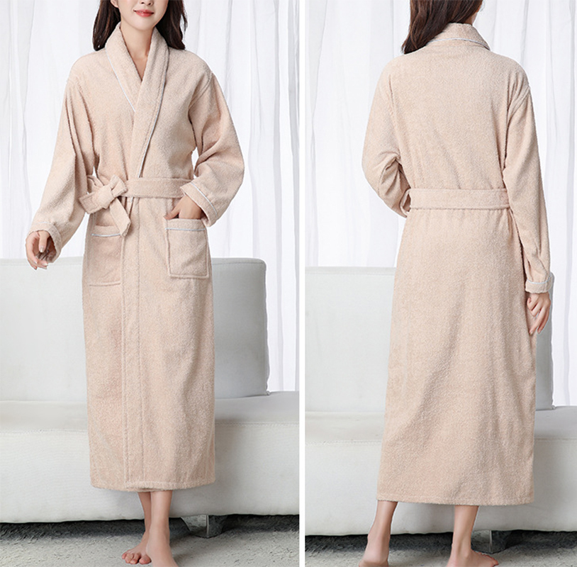Winter cotton terry thick bathrobe women homewear robe solid dressing gowns for women large size 210203