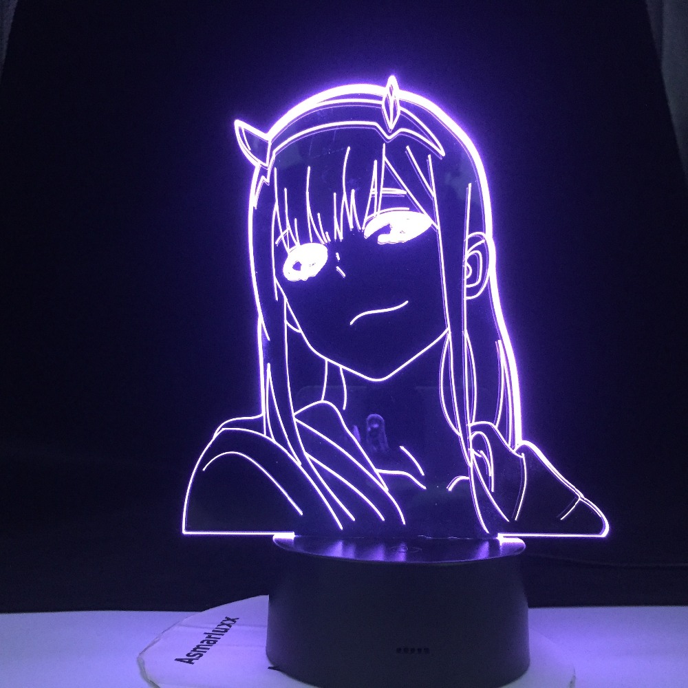 Anime 3d Lamp Zero Two Figure Nightlight Kids Child Girls Bedroom Decor Light Manga Gift Night Light Lamp