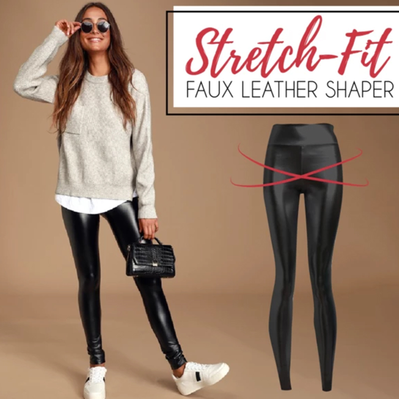 New Arrival Stretch Fit Black Summer PU Leather Shaper High Waist Leggings Pants for Women Autumn Winter Sexy Elastic Trousers 201111