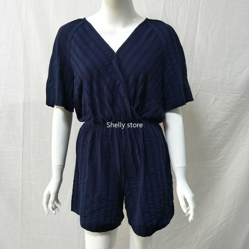 Women Jumpsuits 2020 New Fashion V-neck Without Belt Short-sleeved One-piece Shorts for Women, Dark blue
Women Jumpsuits 2020 New Fashion V-neck Without Belt Short-sleeved One-piece Shorts for Women, Dark blue