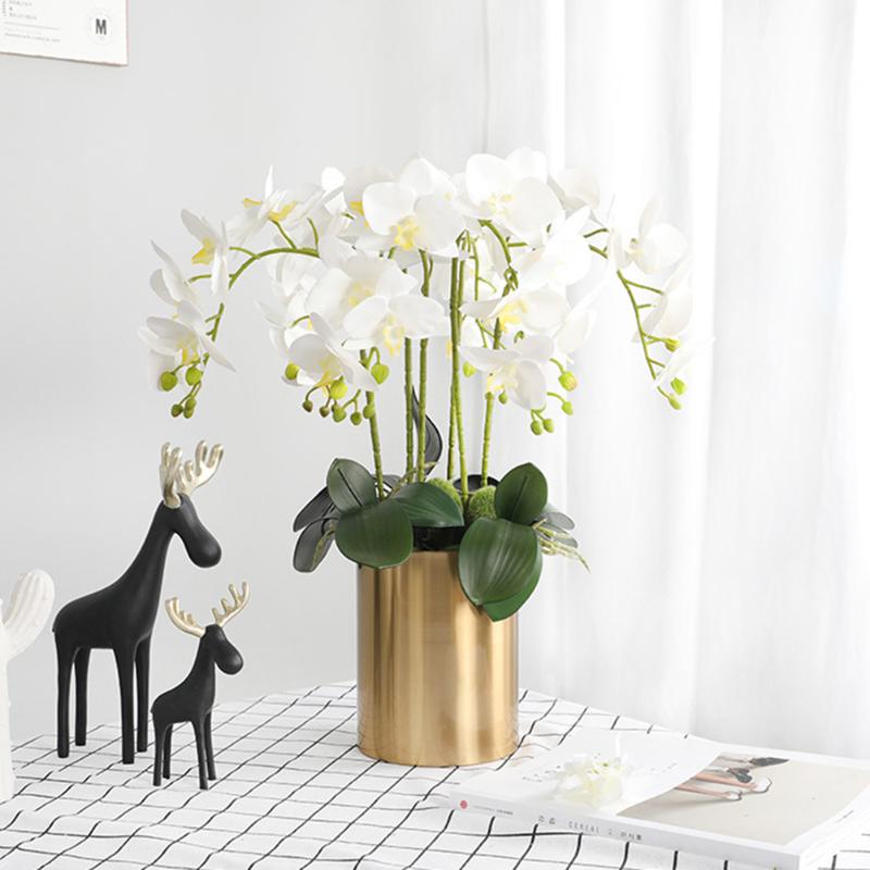 7head/Bouquet Artificial Silk Phalaenopsis Butterfly Orchid Leaf Pot Flower Arrangement For Wedding Birthday Party Decoration, A4
7head/Bouquet Artificial Silk Phalaenopsis Butterfly Orchid Leaf Pot Flower Arrangement For Wedding Birthday Party Decoration, A4