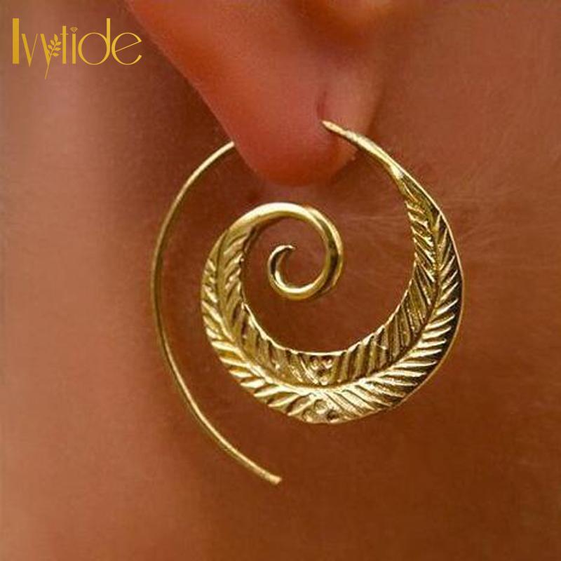 Lvytide 1 pair hoop earrings Large leaf shape spiral earring Tribal jewelry Christmas gift aros mujer oreja
Lvytide 1 pair hoop earrings Large leaf shape spiral earring Tribal jewelry Christmas gift aros mujer oreja