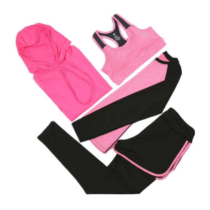 KARYZON 4PCS Set Sport Yoga Sets for Women Sportswear Clothes Suit Blends Material Workout Shirts Tops+ Gym Bra+ Elastic Legging, Combination d
KARYZON 4PCS Set Sport Yoga Sets for Women Sportswear Clothes Suit Blends Material Workout Shirts Tops+ Gym Bra+ Elastic Legging, Combination d