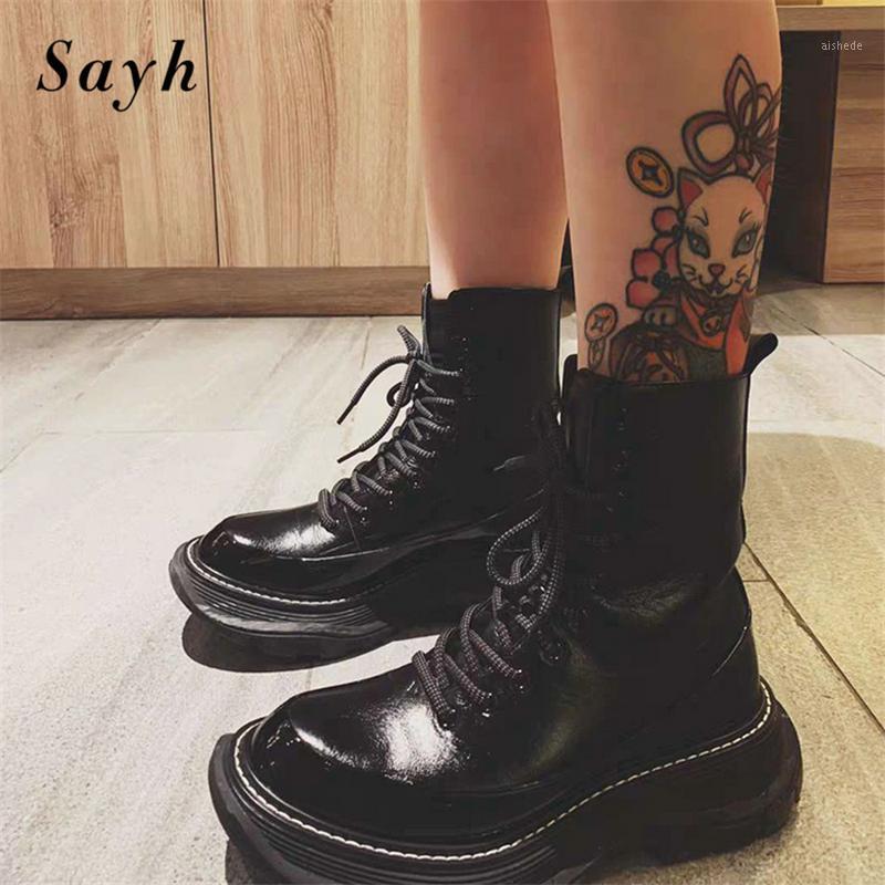 Fashion Platform Women Boots Black Leather Lace Up Chunky Heel Ankle Boots Design Winter Motorcycle1
Fashion Platform Women Boots Black Leather Lace Up Chunky Heel Ankle Boots Design Winter Motorcycle1