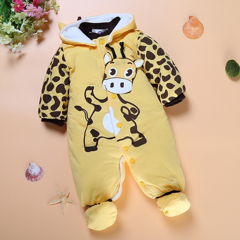 Winter Baby Rompers Boy Girl Coat Parkas Suit Children Clothing Romper Newborn Kids Clothes Layette Down Jumpsuit Set 201027
