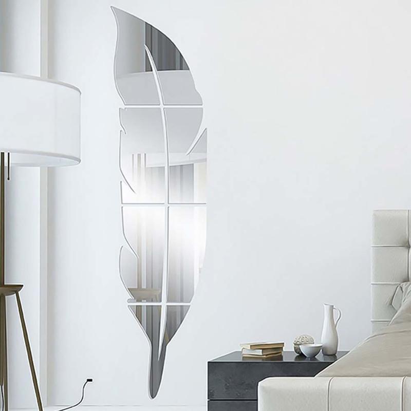 DIY Mirror Wall Stickers Feather Leaf Shape Silver Gold Self Adhesive Living Room Bedroom 3D Wall Sticker Home Decoration
DIY Mirror Wall Stickers Feather Leaf Shape Silver Gold Self Adhesive Living Room Bedroom 3D Wall Sticker Home Decoration