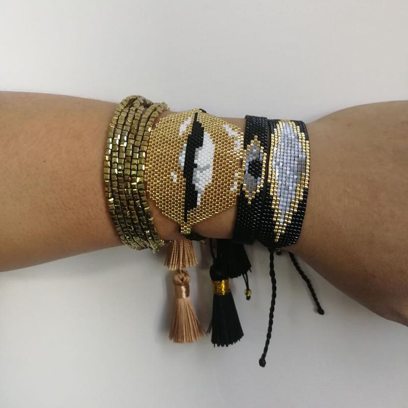 SHINUS BOHO MIYUKI Gold Lip Bracelets for Women Evil Eye pulseras Square Beaded Jewelry with Tassel Knotted Turkey Eye Bracelets
SHINUS BOHO MIYUKI Gold Lip Bracelets for Women Evil Eye pulseras Square Beaded Jewelry with Tassel Knotted Turkey Eye Bracelets