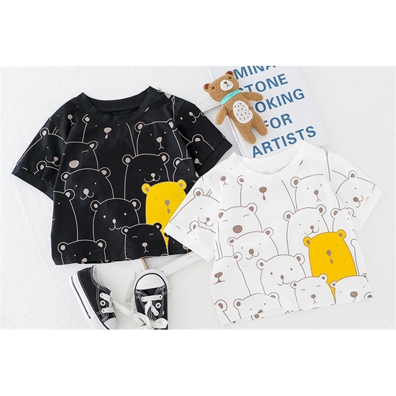 HYLKIDHUOSE Baby Boys Girls Clothing Sets 2020 Summer Short Sleeve Cartoon T Shirt Shorts Infant Children Vacation Clothes LJ200917