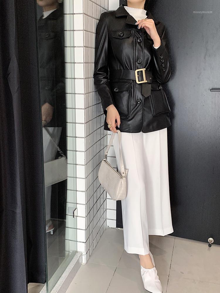 Women' Genuine Sheepskin 2020 Coat Female Spring Autumn Real Leather Jacket Elegant Korean Cuero Genuino KJ55241, Black
Women' Genuine Sheepskin 2020 Coat Female Spring Autumn Real Leather Jacket Elegant Korean Cuero Genuino KJ55241, Black