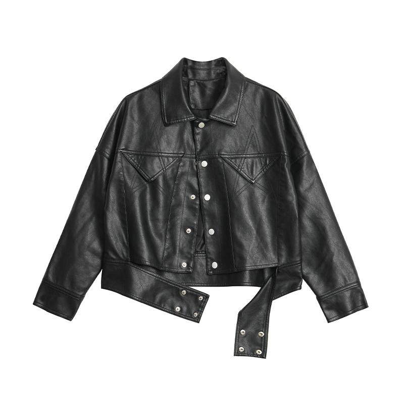 New Autumn Faux Leather Women' Jacket Loose Fit Coat Female Spring PU Leather Jacket Black Short Motorcycle Coat, Beige
New Autumn Faux Leather Women' Jacket Loose Fit Coat Female Spring PU Leather Jacket Black Short Motorcycle Coat, Beige