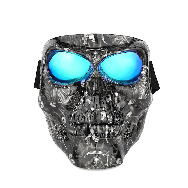 Motorcycle With Personality Skull Motocross Riding Windproof Face Mask MTB ATV Ski Goggles Off Road MOTO Racing Helmet Halloween Atmosphere Masks