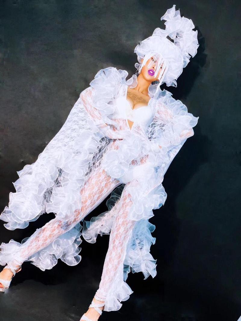 White Lace Jumpsuit With Wing Sexy See-through Stage Wear Women Dance Team Performance Costume Bar Nightclub Party Dance Outfit, As pic
White Lace Jumpsuit With Wing Sexy See-through Stage Wear Women Dance Team Performance Costume Bar Nightclub Party Dance Outfit, As pic