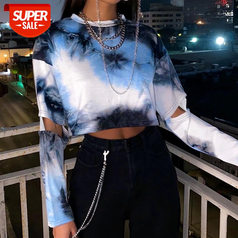 Gothic Punk Fashion Tie Dye T-shirts Oversize Long Sleeve Hollow Out Crop Tops Tee Women Streetwear Autumn Clothing T shirt #jD6q, White
Gothic Punk Fashion Tie Dye T-shirts Oversize Long Sleeve Hollow Out Crop Tops Tee Women Streetwear Autumn Clothing T shirt #jD6q, White