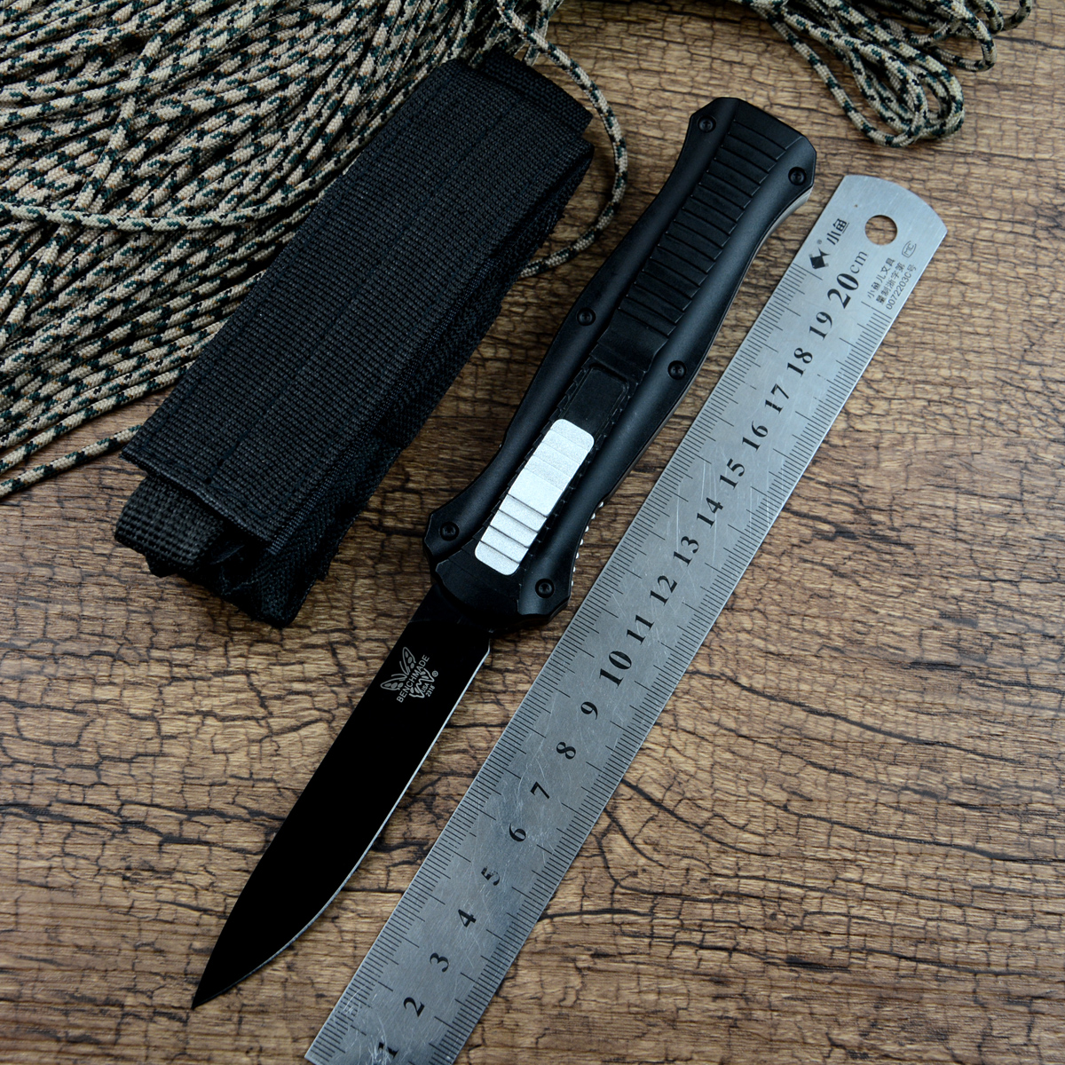 BM Infidel Benchmade 3300 Knife Auto Automatic Knife black blade Aluminum alloy Handle with Nylon pouch Case Outdoor hunter camping survival tool
BM Infidel Benchmade 3300 Knife Auto Automatic Knife black blade Aluminum alloy Handle with Nylon pouch Case Outdoor hunter camping survival tool
