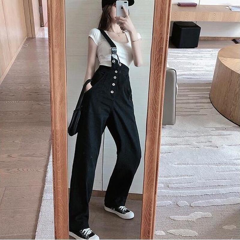 Women's Denim Overalls Korean Version Loose New Korean Age All-match Slimming Suspenders Female Mother Jeans, Black pants 8003
Women's Denim Overalls Korean Version Loose New Korean Age All-match Slimming Suspenders Female Mother Jeans, Black pants 8003