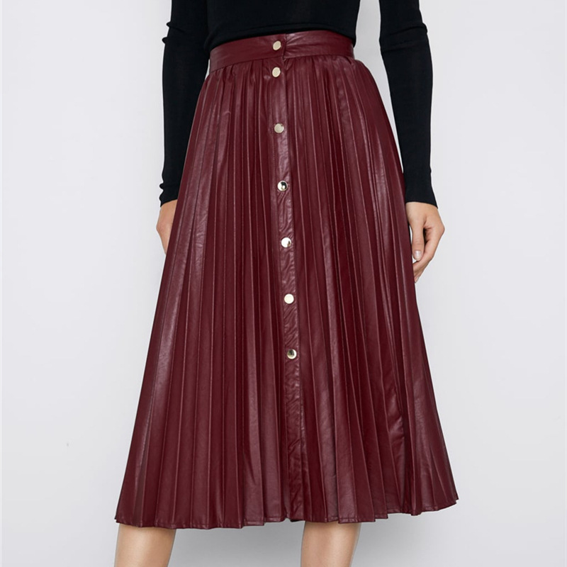 High Quality Plutonium Plied Midi Women Long Red Wine Buttons Winter False Leather Lady Solid Skirt Wkbk, Burgundy.
High Quality Plutonium Plied Midi Women Long Red Wine Buttons Winter False Leather Lady Solid Skirt Wkbk, Burgundy.
