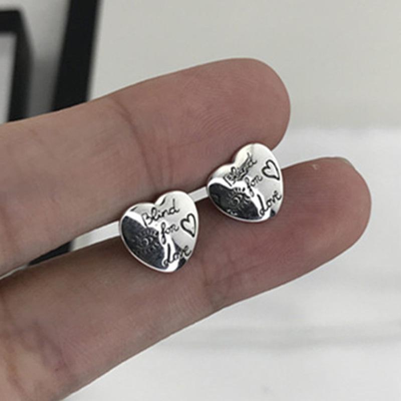Ag925 Sterling Silver Stud Love Earrings,Classic Micro-Label Logo Retro,Glamour,Original Fashion Ladies' Jewelry Gift Blind Love 
Ag925 Sterling Silver Stud Love Earrings,Classic Micro-Label Logo Retro,Glamour,Original Fashion Ladies' Jewelry Gift Blind Love