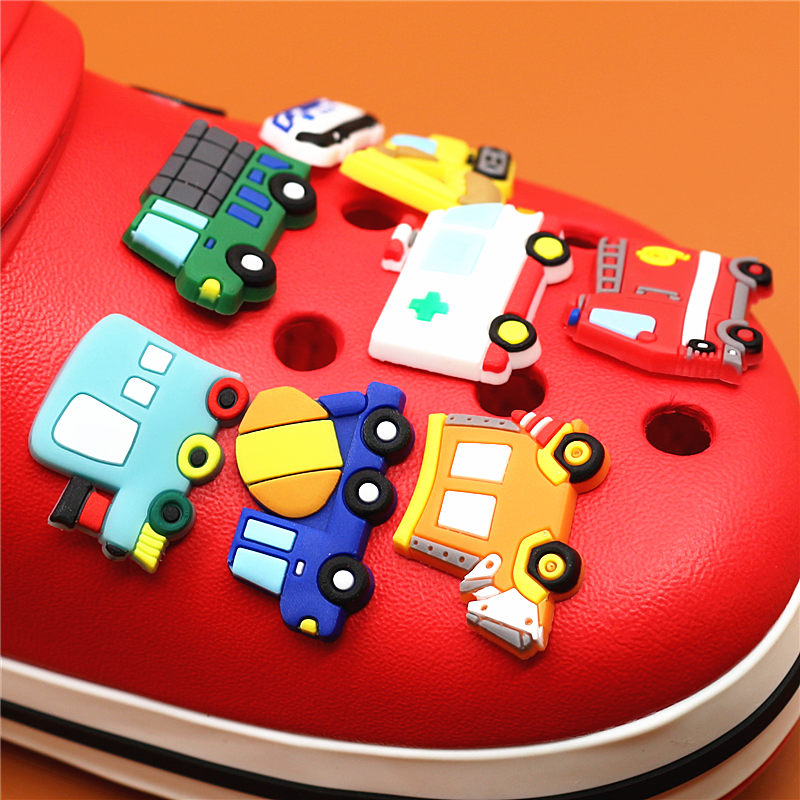 Shoe Charms Construction vehicles and Trains Shoe Buckle Accessories Sandals Shoe Decorations Kid's X-mas