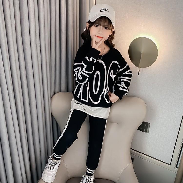 Girls Spring Autumn Suit 2020 New Letter O-neck Two Piece Set Korean Version Little Girl Clothes Boutique Teenage Kids ClothingX1019