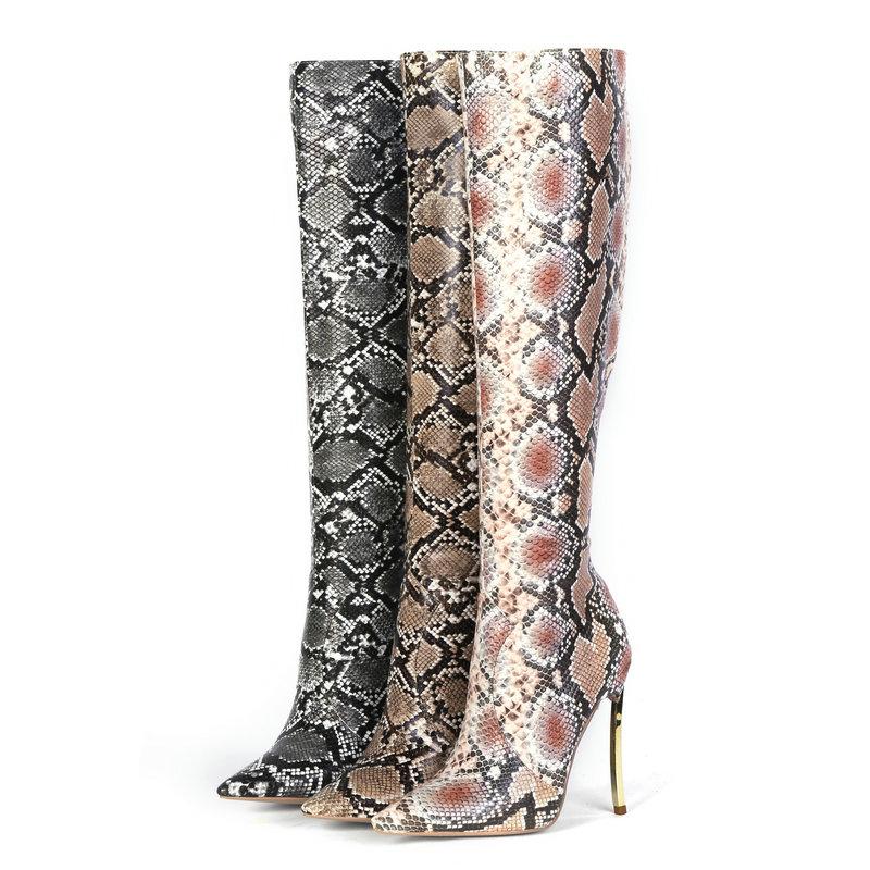 Women Snake Print Knee High Boots Fashion Slip On Thin High Heel Long Boots Ladies Pointed Toe Autumn Winter Shoes Size34-45, Coffee
Women Snake Print Knee High Boots Fashion Slip On Thin High Heel Long Boots Ladies Pointed Toe Autumn Winter Shoes Size34-45, Coffee