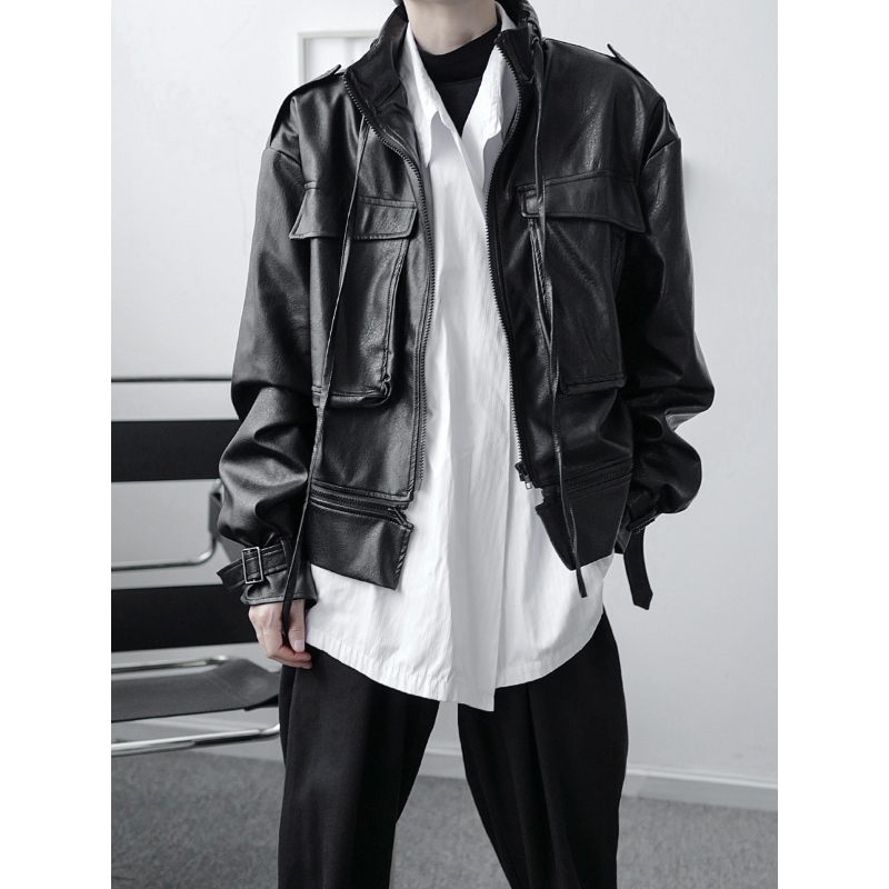 2020 Pocket Men Big Short Collar Motorcycle Japan Choreography Streetwear Vintage Leather Jacket Outerwear Rv7a, Ym171
2020 Pocket Men Big Short Collar Motorcycle Japan Choreography Streetwear Vintage Leather Jacket Outerwear Rv7a, Ym171