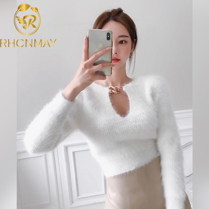 2020 Autumn New Slim And Thin Long-sleeved Tops Women's Soft Waxy Texture Chain Hollow Short Base Sweater Women Fashion Pullover, White
2020 Autumn New Slim And Thin Long-sleeved Tops Women's Soft Waxy Texture Chain Hollow Short Base Sweater Women Fashion Pullover, White