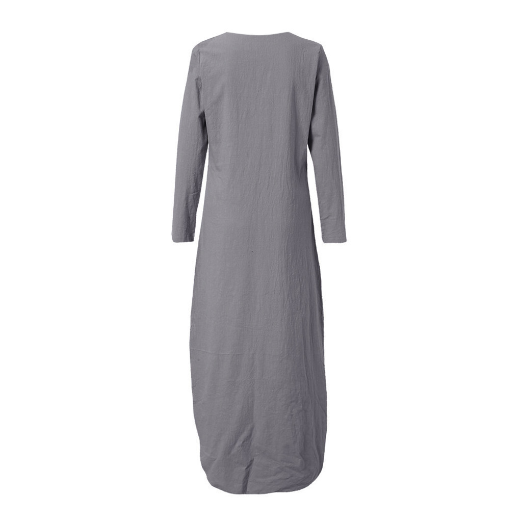 Printed Full Sleeve V-neck Long Dress Autumn Baggy Kaftan Casual Loose Dresses Women Fashion Streetwear Dress Vestidos 200928