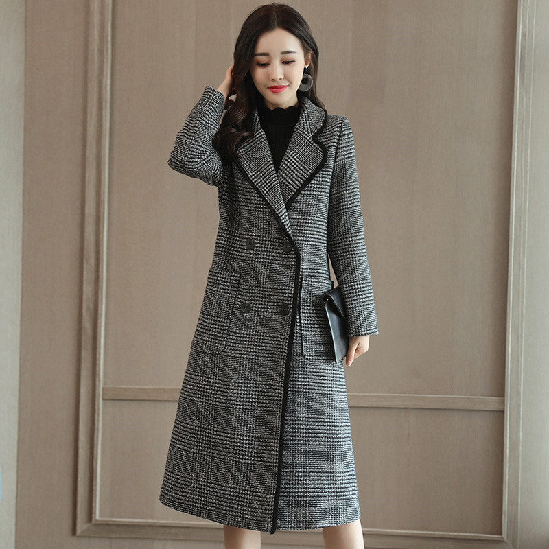 2021 New Fall big double size breasted female new fashion plaid mid long woolen jacket, Plate
2021 New Fall big double size breasted female new fashion plaid mid long woolen jacket, Plate