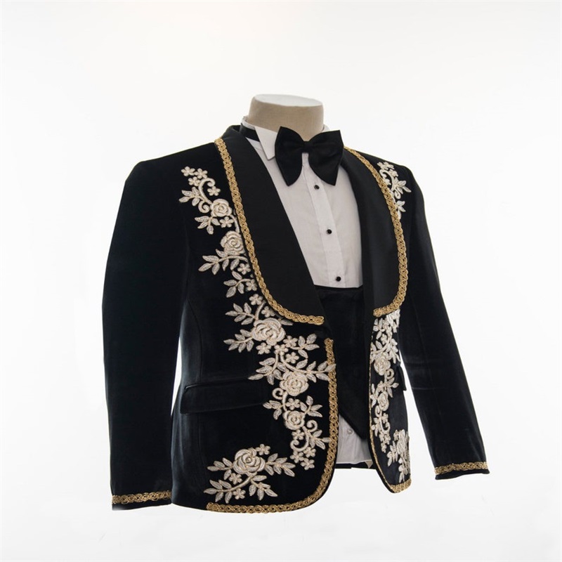newest 3piece men suits wedding tuxedos party appliqued fit formal business for best man suits peaked lapel blazer suit