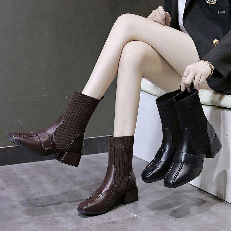 Plus size boots women 2020 autumn and winter new short boots knitted square toe thick heel women socks1, Black
Plus size boots women 2020 autumn and winter new short boots knitted square toe thick heel women socks1, Black