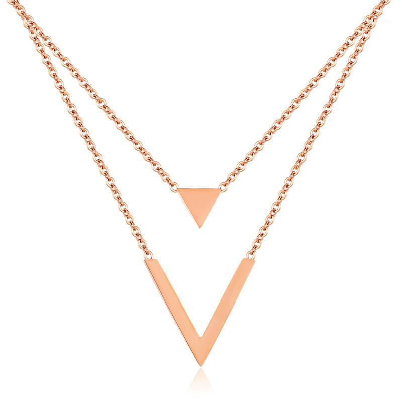 Chokers FIREBROS Rose Gold Stainless Steel Triangle Pendant Multi-Layered Paired Chain Necklace Women Choker Collar Jewelry Drop1
Chokers FIREBROS Rose Gold Stainless Steel Triangle Pendant Multi-Layered Paired Chain Necklace Women Choker Collar Jewelry Drop1