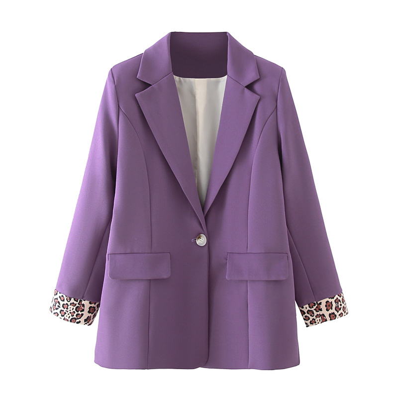 2021 New Elegant Feminine Turtleneck Inlaid Blazers Fashion Leopard Spotted Jackets Streetwear Chic Woman's Pocket Coats 1DVC, Purple
2021 New Elegant Feminine Turtleneck Inlaid Blazers Fashion Leopard Spotted Jackets Streetwear Chic Woman's Pocket Coats 1DVC, Purple