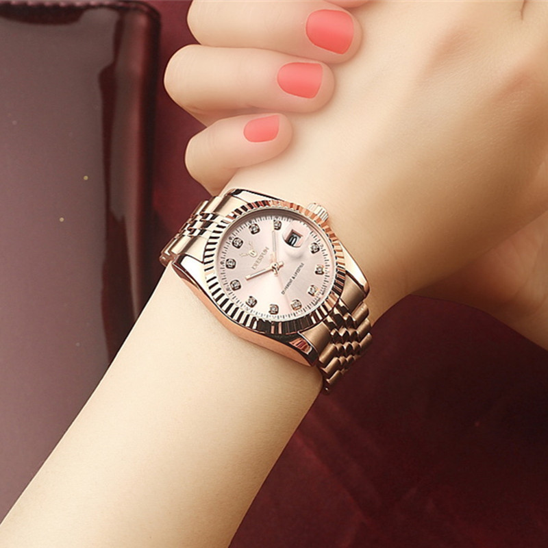 Women watch Deerfun famous brand business diamond rose gold calendar luxury waterproof quartz wristwatch relogio feminino 201123 
Women watch Deerfun famous brand business diamond rose gold calendar luxury waterproof quartz wristwatch relogio feminino 201123
