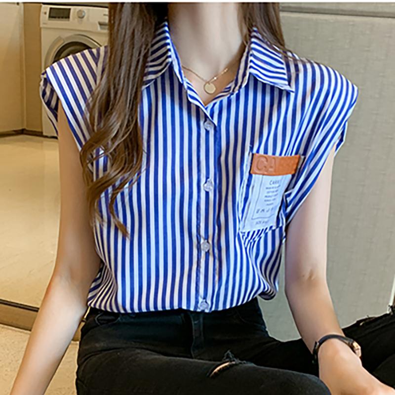 Striped Women Shirt Blouse New Sleeveless Casual Femmes Blusas 2021 Vogue Korean Shirts Plus Size Womens Tops Vetement Femme, Green
Striped Women Shirt Blouse New Sleeveless Casual Femmes Blusas 2021 Vogue Korean Shirts Plus Size Womens Tops Vetement Femme, Green
