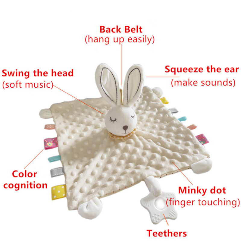 Baby soft soothing towel soothe blanket minky dot bunny Security toys boy elephant pacify towel newborn teether appease blanket LJ201208